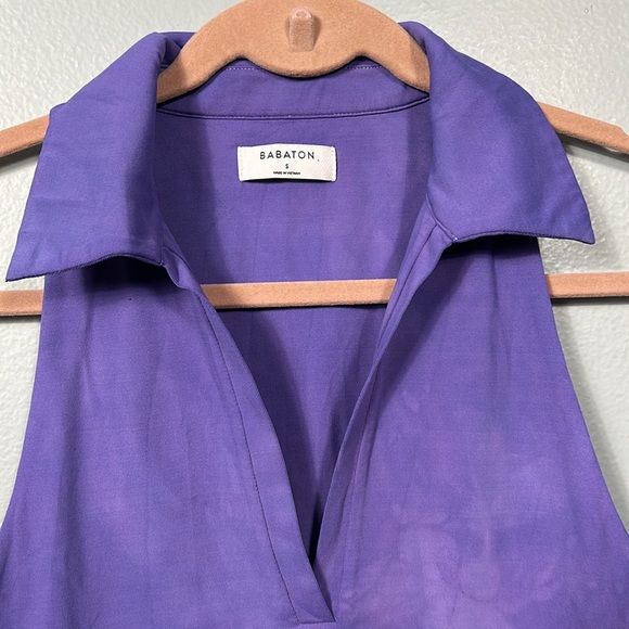 Aritzia Babaton Contour Polo Tank in dye purple size small - Picture 2 of 6